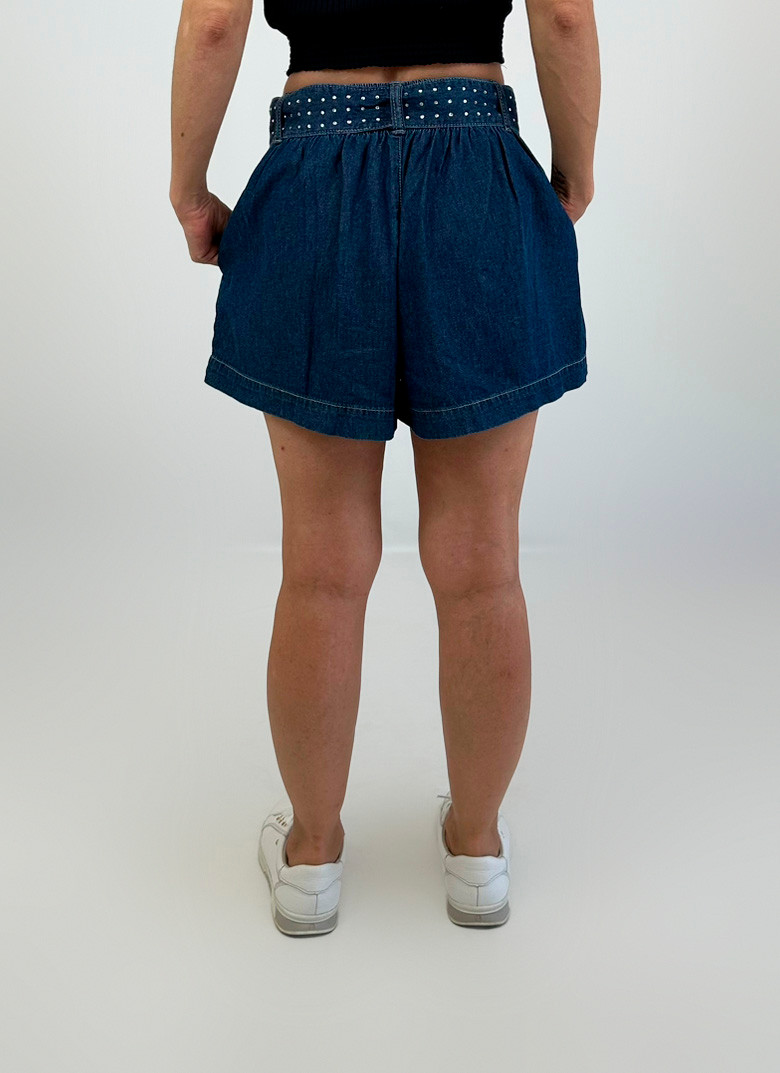 SHORT JEANS CURTO CINTO STRASS