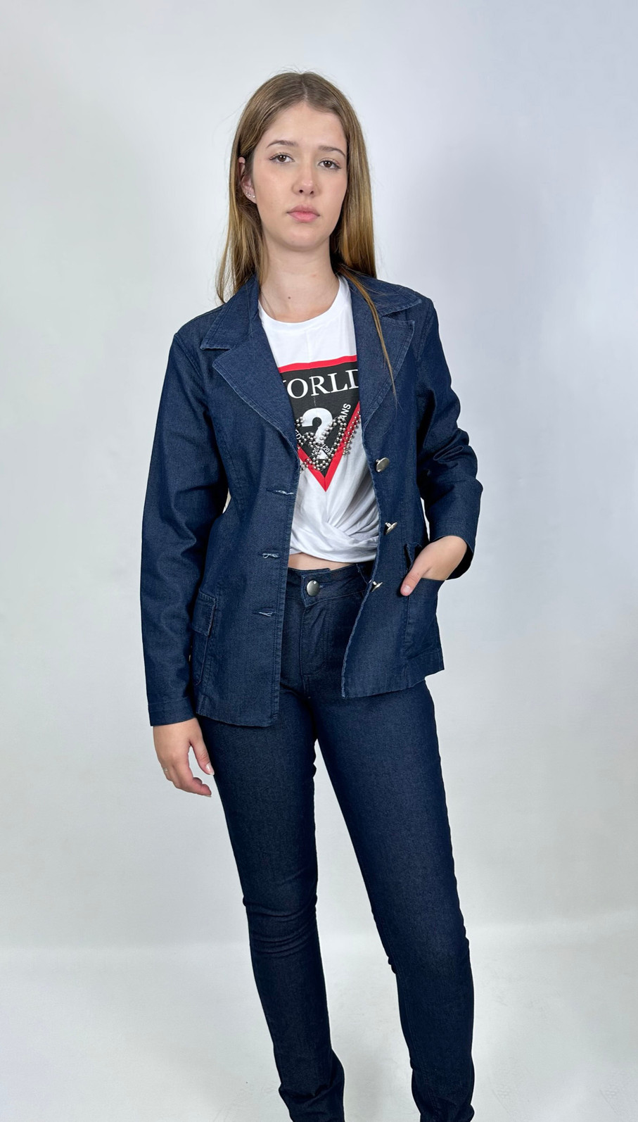 Blazer Jeans Amora Gandu Escura