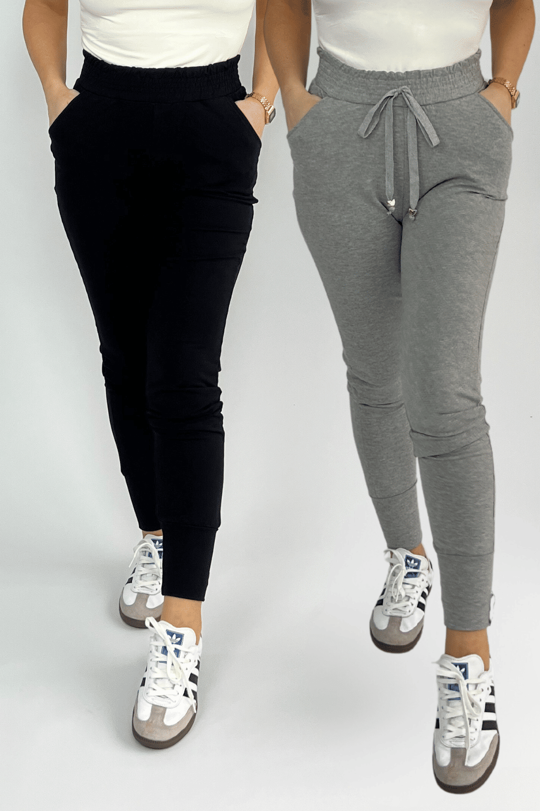 Pack 2 Calças Moletom Corina Preto + Mescla
