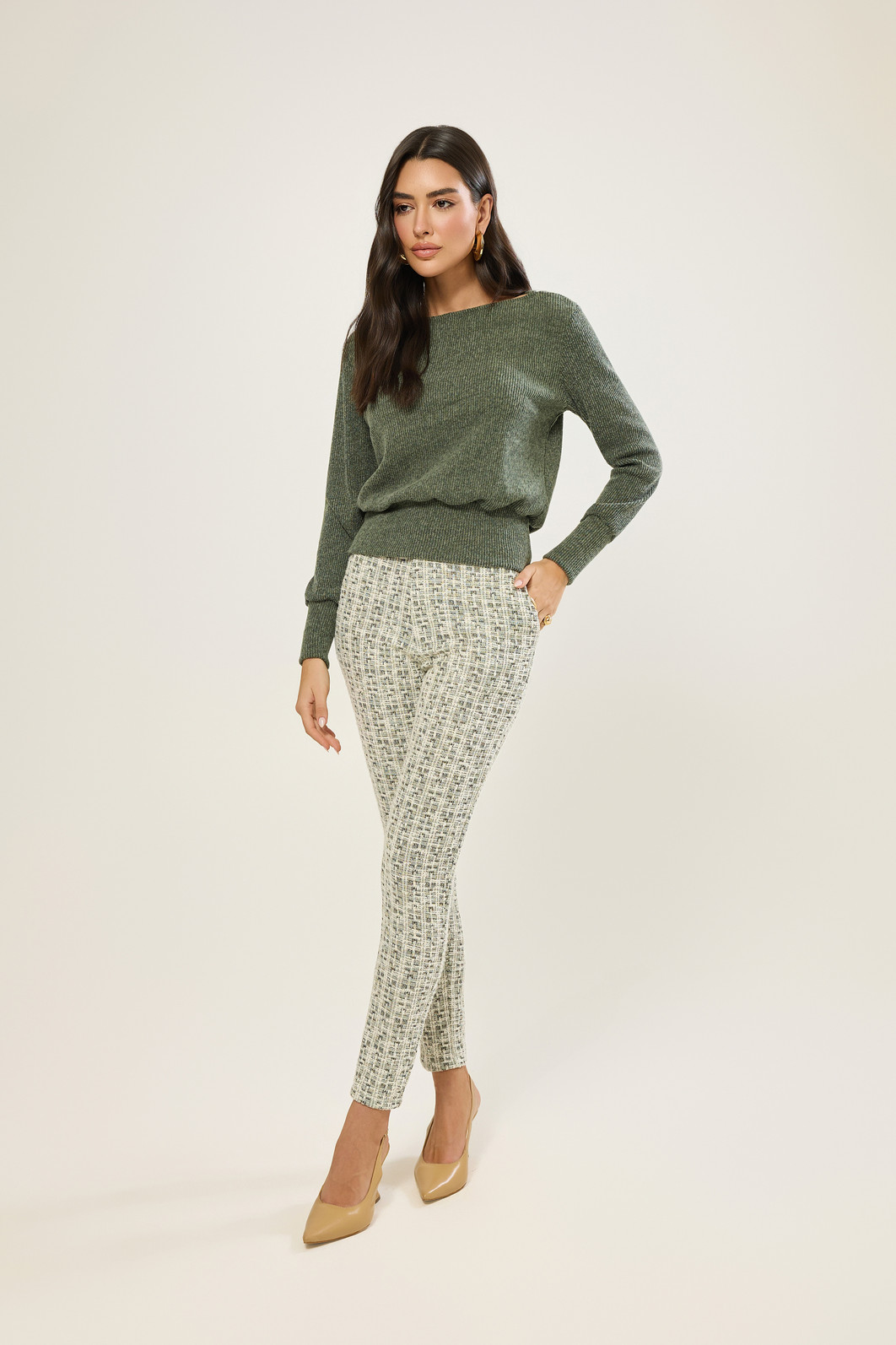 Calca Em Malha Tweed Calca Em Malha Tweed