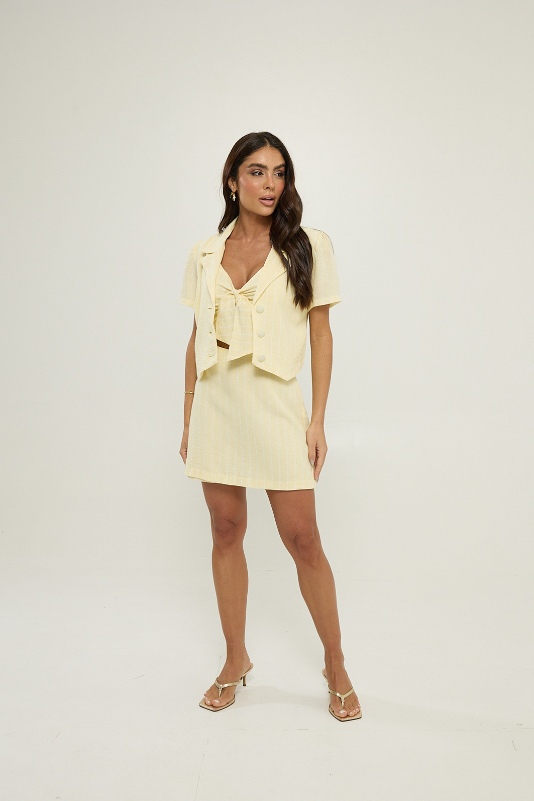 Blazer Manga Curta Listrado Blazer Manga Curta Listrado