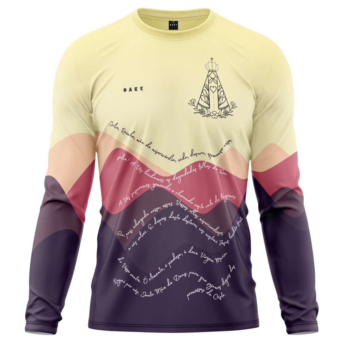 Camiseta Peregrino Orações Salve Rainha - Amarela Camiseta Peregrino Orações Salve Rainha - Amarela