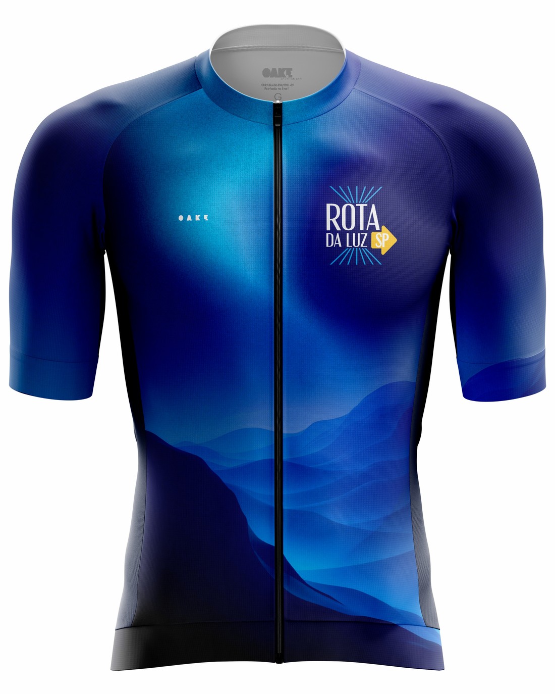 CAMISA DE CICLISMO CAMINHO DA FÉ - OAKE Camisa Ciclismo PRO Rota da Luz - Alvorada Azul