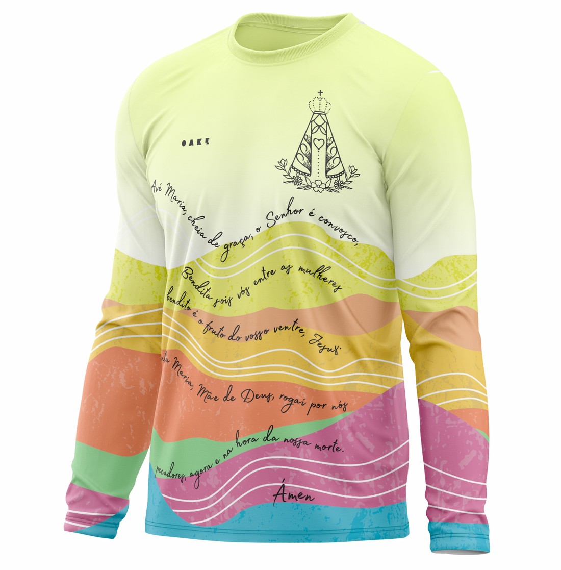 Camiseta Peregrino Orações Ave Maria - Verde Camiseta Peregrino Orações Ave Maria - Verde