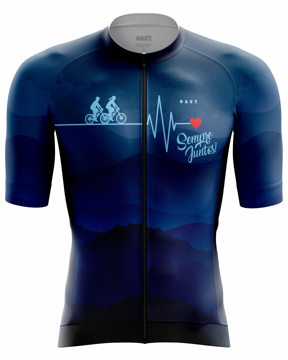 Camisa de Ciclismo Sempre Juntos Coração - Azul Camisa de Ciclismo Sempre Juntos Coração - Azul