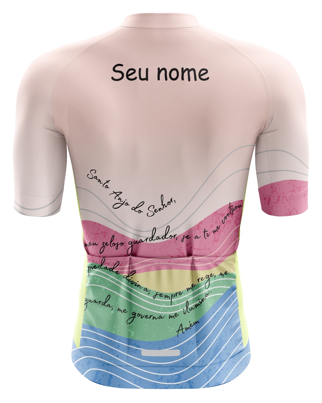 Camisa Ciclismo PRO Orações - Santo Anjo Rosa Camisa Ciclismo PRO Orações - Santo Anjo Rosa