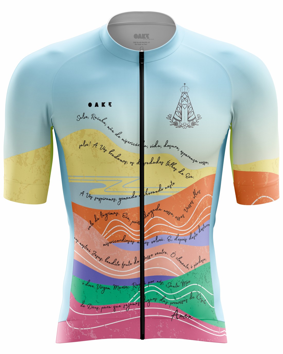Camisa Ciclismo PRO Orações - Salve Rainha Azul Camisa Ciclismo PRO Orações - Salve Rainha Azul