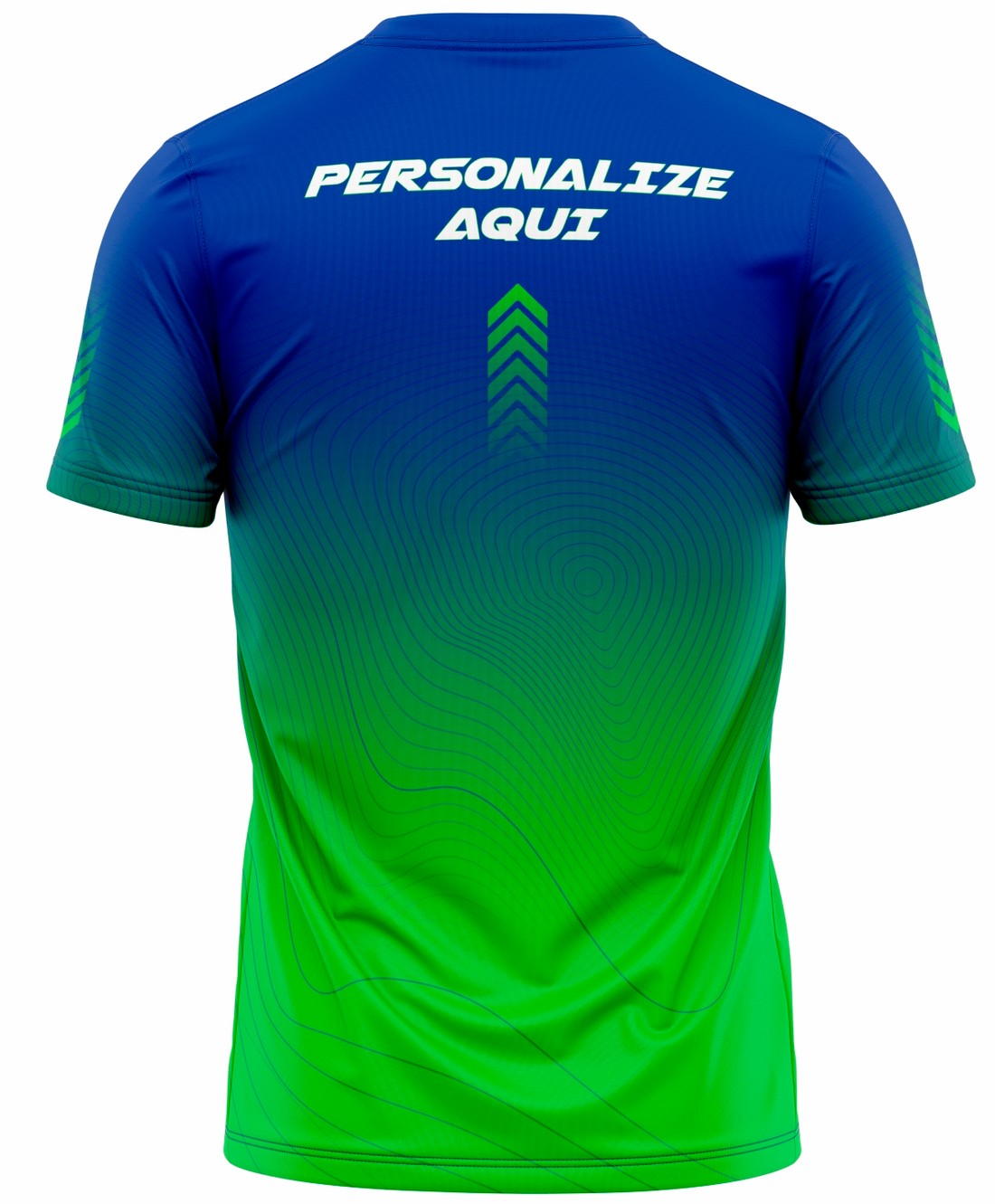 Camiseta de Corrida Modelo Running - Azul e Verde