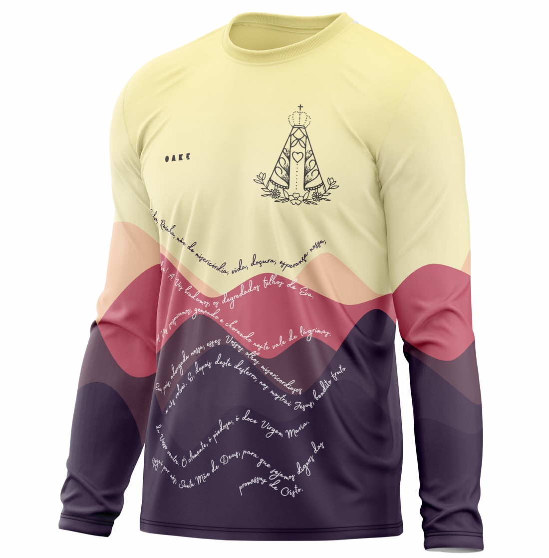 Camiseta Peregrino Orações Salve Rainha - Amarela Camiseta Peregrino Orações Salve Rainha - Amarela