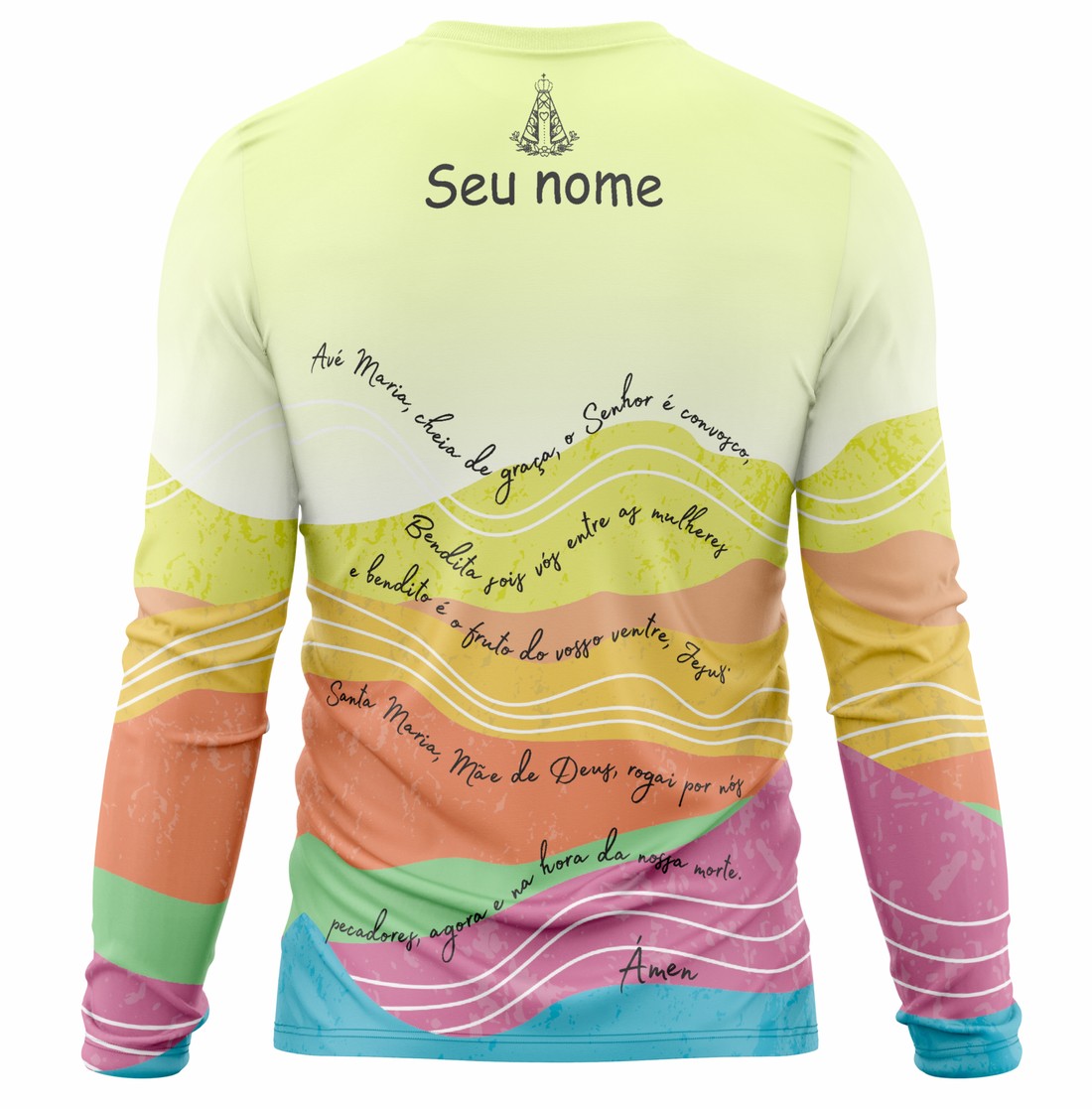 Camiseta Peregrino Orações Ave Maria - Verde Camiseta Peregrino Orações Ave Maria - Verde