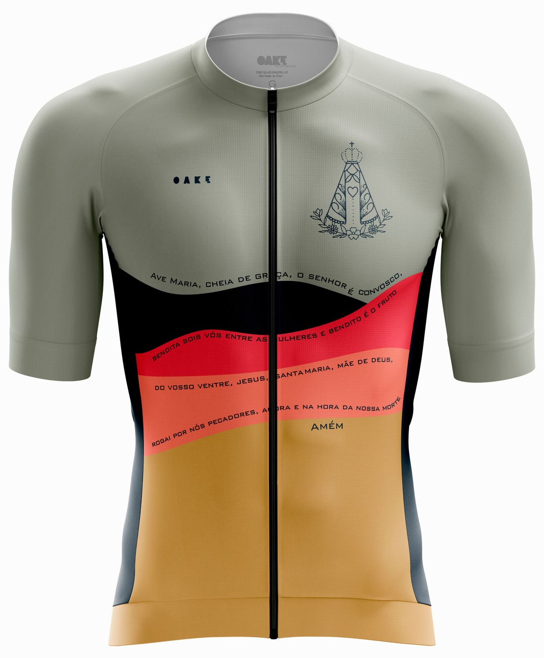 Camisa Ciclismo PRO Orações - Ave Maria Verde Oliva (2026)