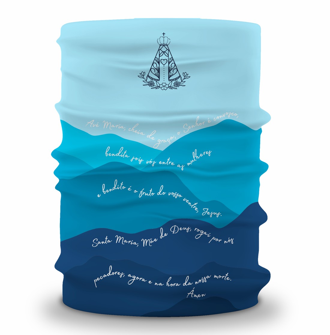 Bandana Tubular Orações Ave Maria - Azul Bandana Tubular Orações Ave Maria - Azul