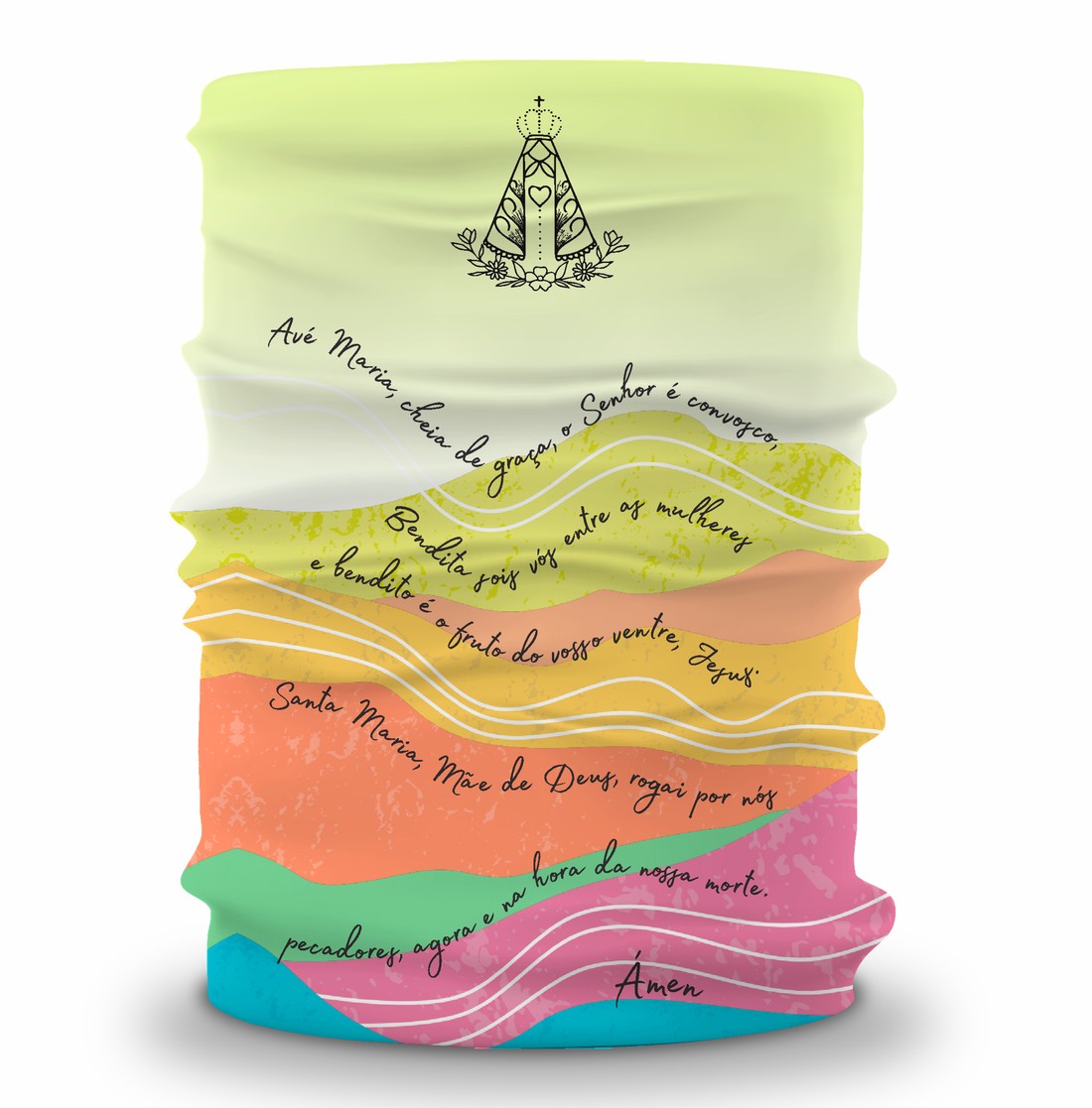Bandana Tubular Orações Ave Maria - Verde Bandana Tubular Orações Ave Maria - Verde