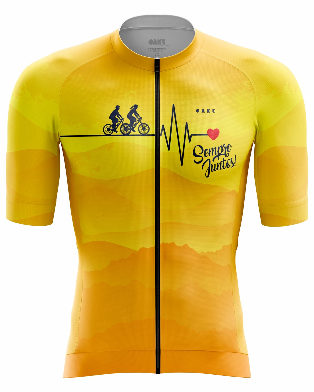 Camisa de Ciclismo Sempre Juntos Coração - Amarela Camisa de Ciclismo Sempre Juntos Coração - Amarela