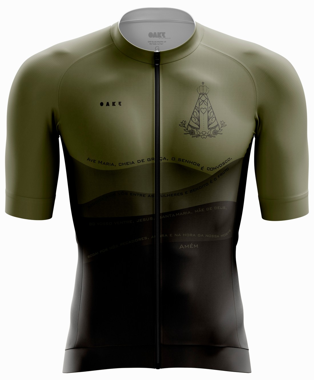 Camisa de Ciclismo Pro - Orações Ave Maria - Verde Militar