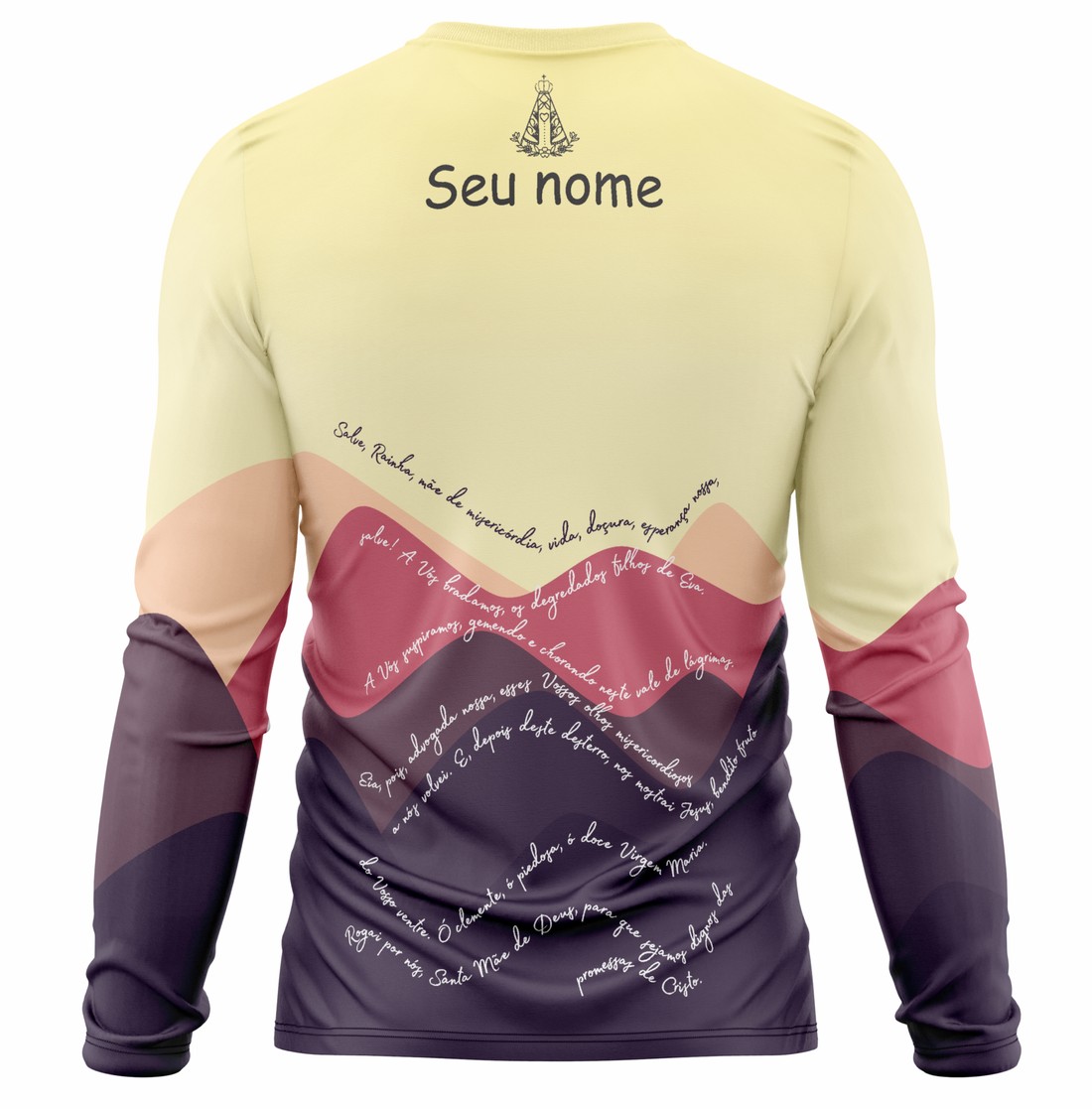 Camiseta Peregrino Orações Salve Rainha - Amarela Camiseta Peregrino Orações Salve Rainha - Amarela