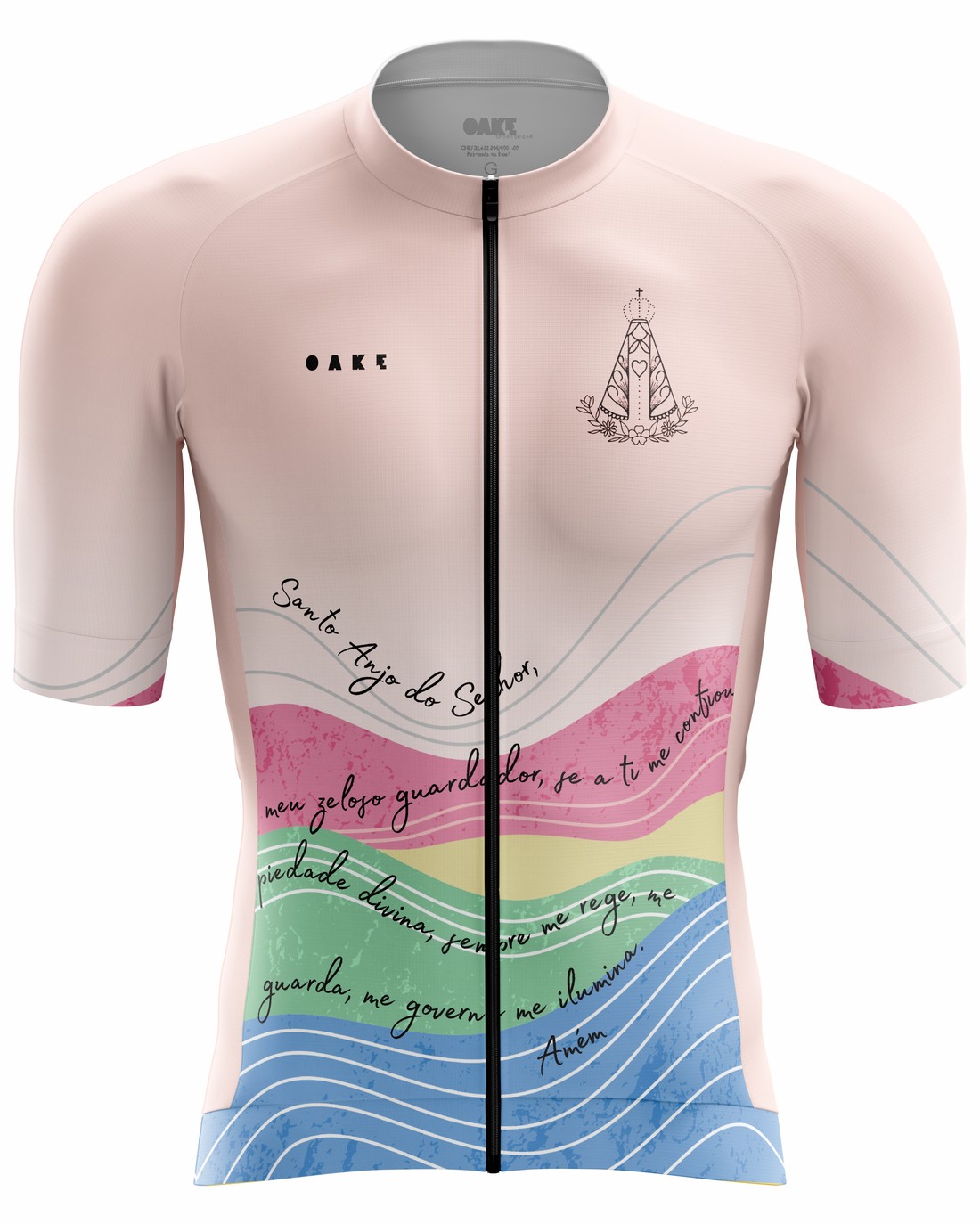 Camisa Ciclismo PRO Orações - Santo Anjo Rosa Camisa Ciclismo PRO Orações - Santo Anjo Rosa