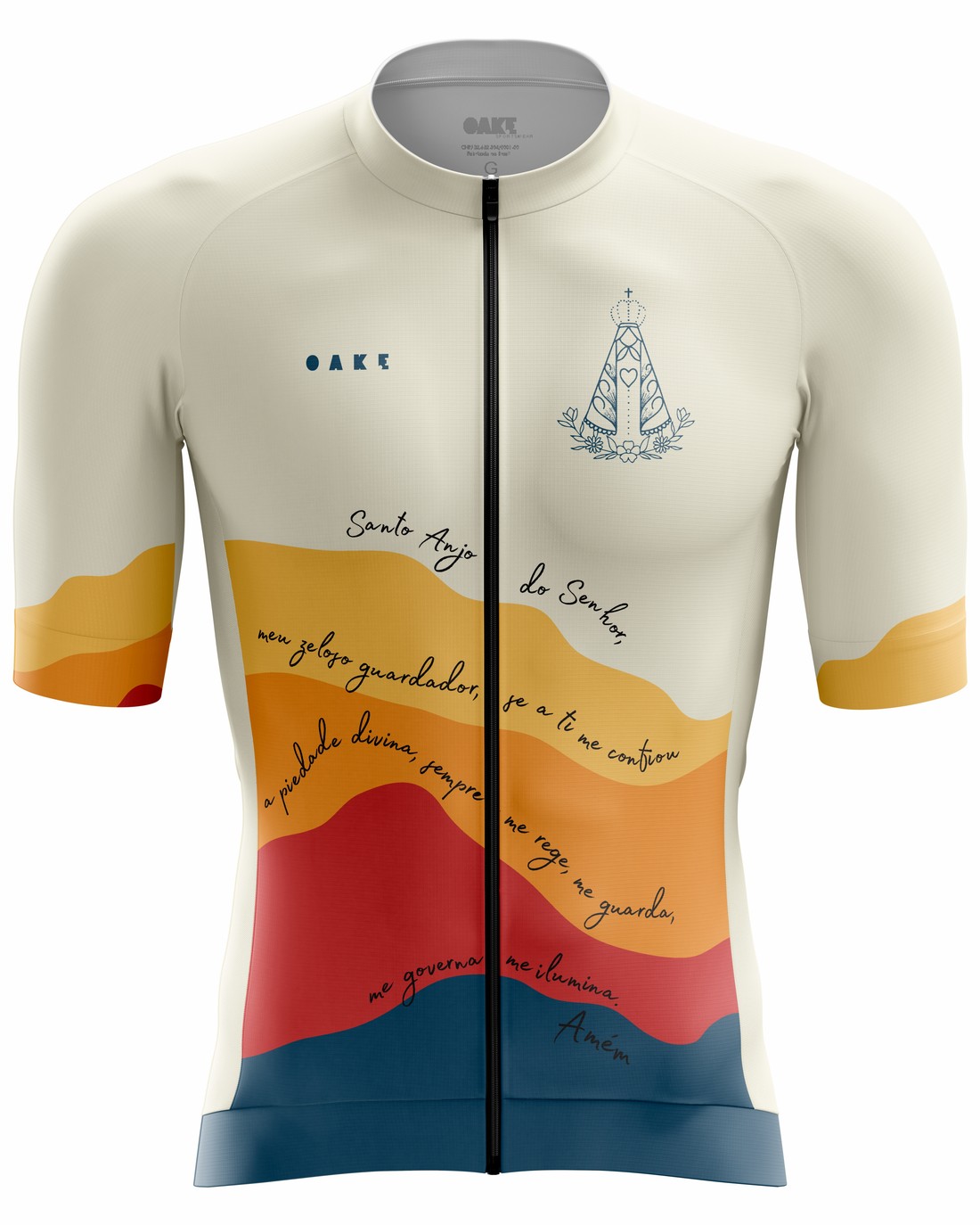 Camisa Ciclismo PRO Orações - Santo Anjo Bege Camisa Ciclismo PRO Orações - Santo Anjo Bege