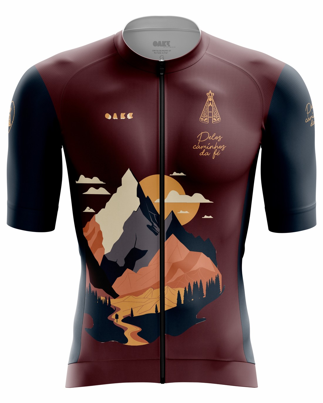 Camisa Ciclismo Modelo Pro - Pelos Caminhos Da Fé - Bordô Camisa Ciclismo Modelo Pro - Pelos Caminhos Da Fé - Bordô