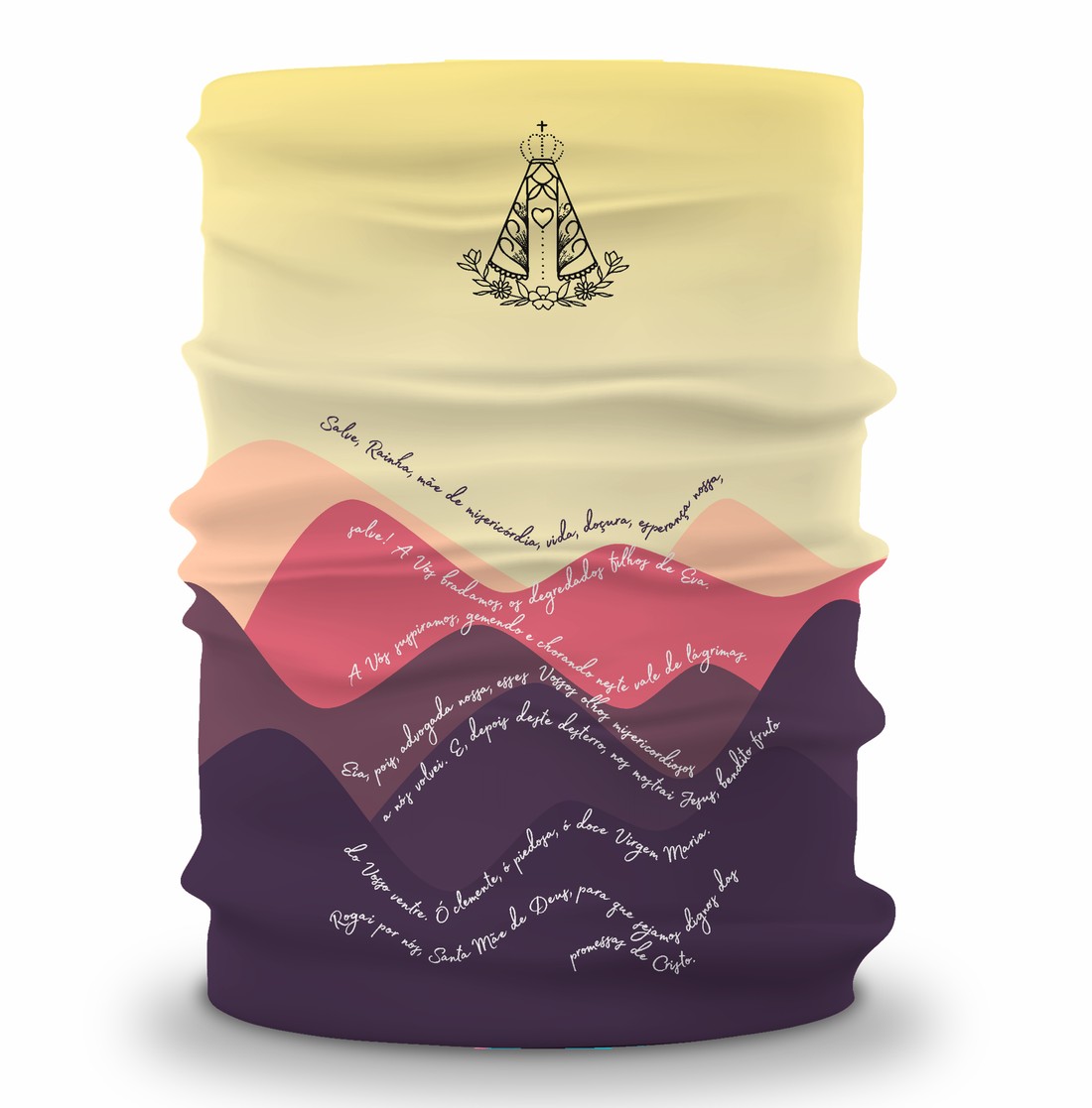 Bandana Tubular Orações Salve Rainha - Amarela Bandana Tubular Orações Salve Rainha - Amarela