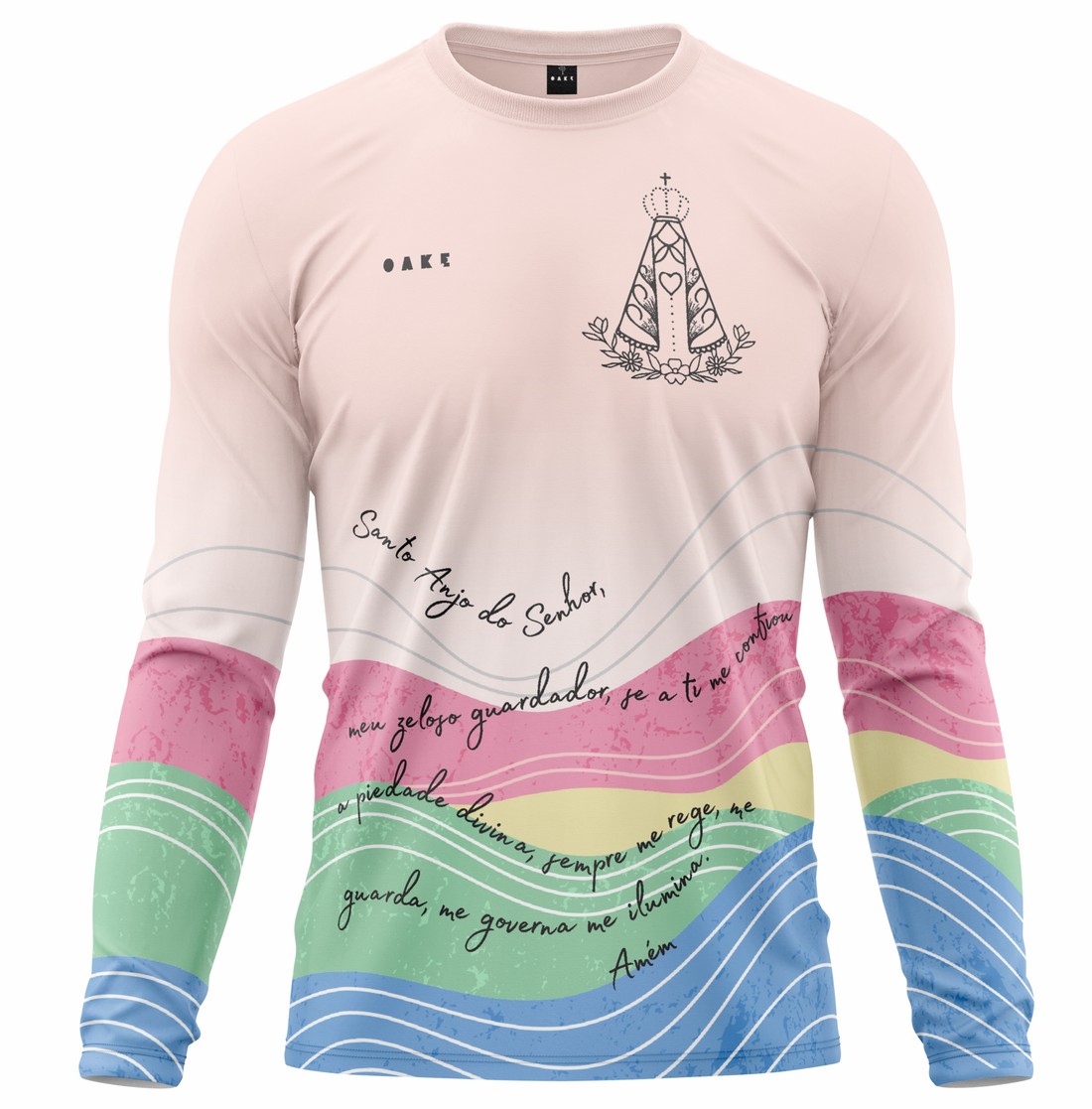 CAMISETA SANTO ANJO PARA PEREGRINOS E CAMINHO DA FÉ - OAK.E Camiseta Peregrino Orações Santo Anjo - Rosa