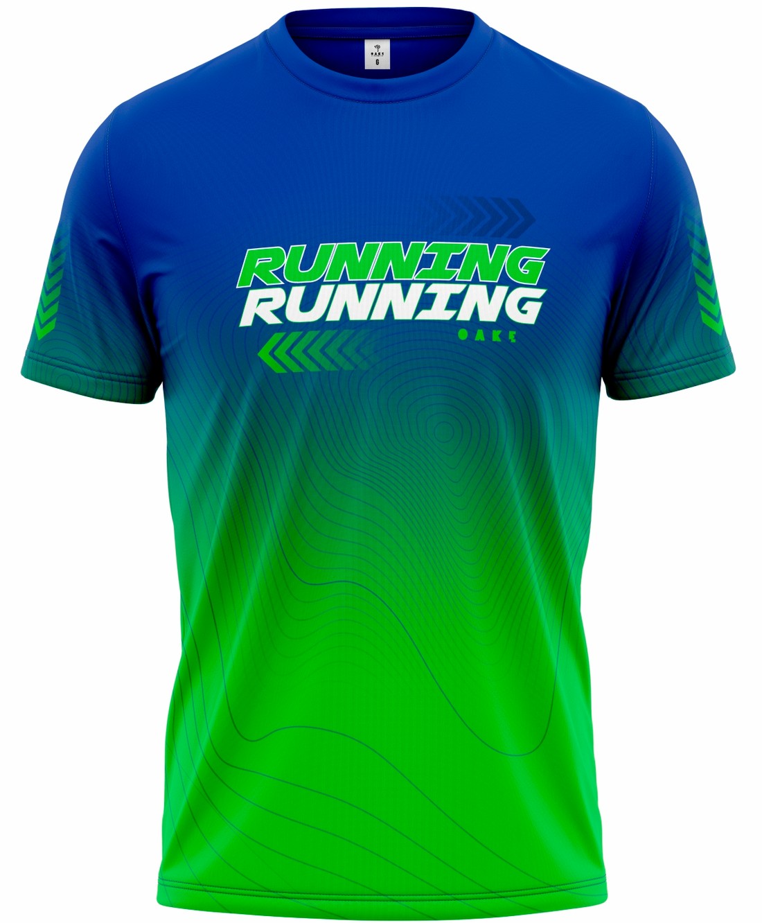 Camiseta de Corrida Modelo Running - Azul e Verde
