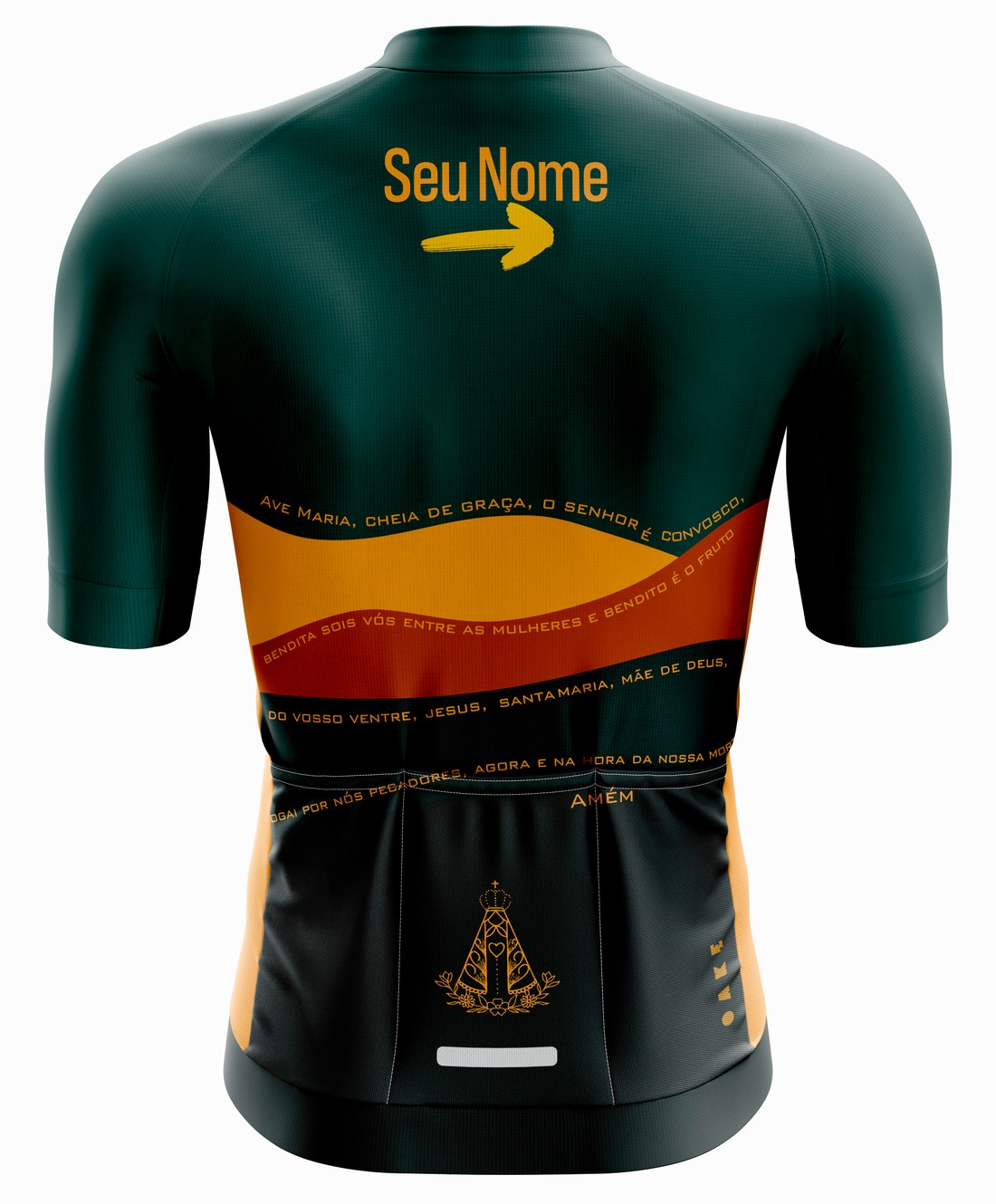 Camisa Ciclismo PRO Orações - Ave Maria Verde Escuro (2026)