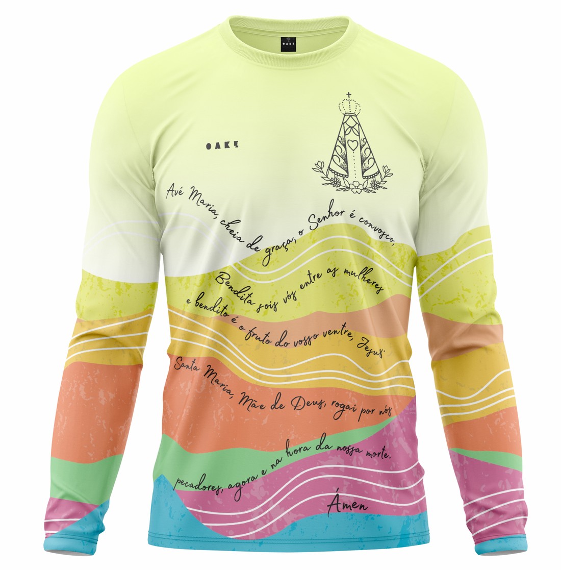Camiseta Peregrino Orações Ave Maria - Verde Camiseta Peregrino Orações Ave Maria - Verde
