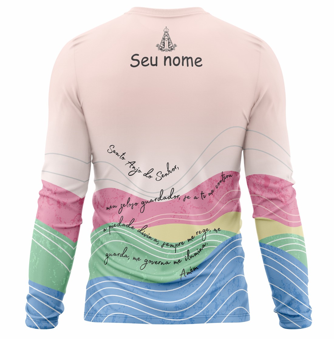 CAMISETA SANTO ANJO PARA PEREGRINOS E CAMINHO DA FÉ - OAK.E Camiseta Peregrino Orações Santo Anjo - Rosa