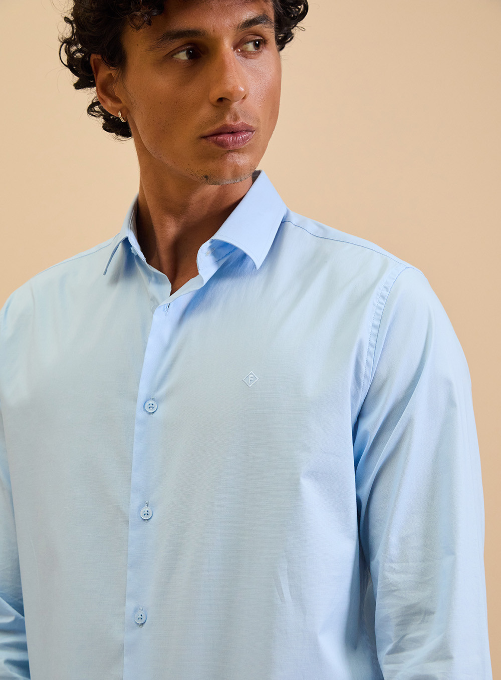 Camisa Forum Slim Fit Azul Claro