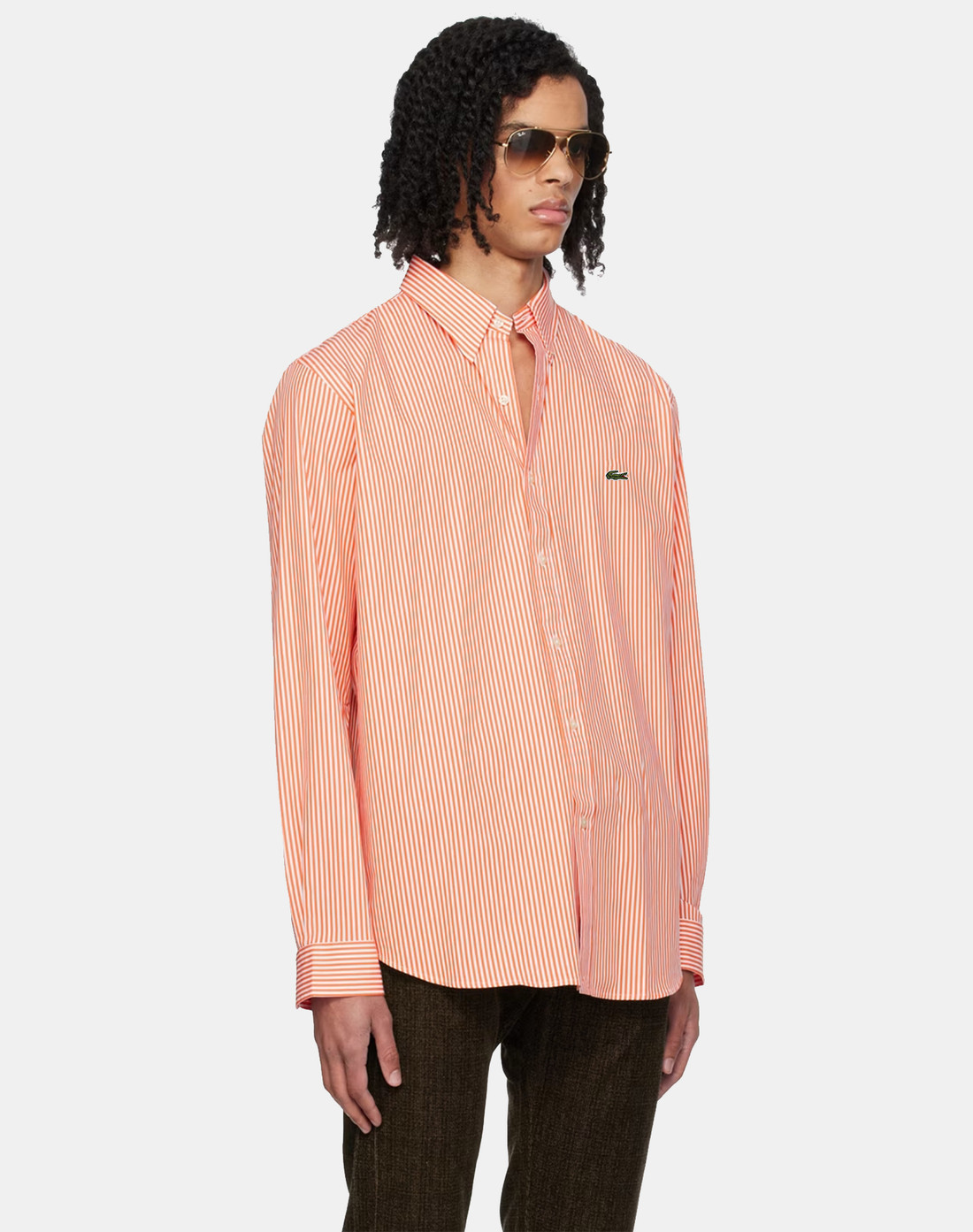 Dry Fit Camisa Lacoste Listrada Slim Fit Striped Stretch Poplin Shirt Men's  Long Sleeves Shirts