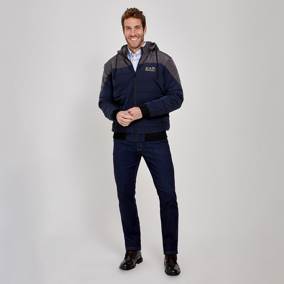 Jaqueta Bomber EA7 Emporio Armani Azul Marinho Masculina