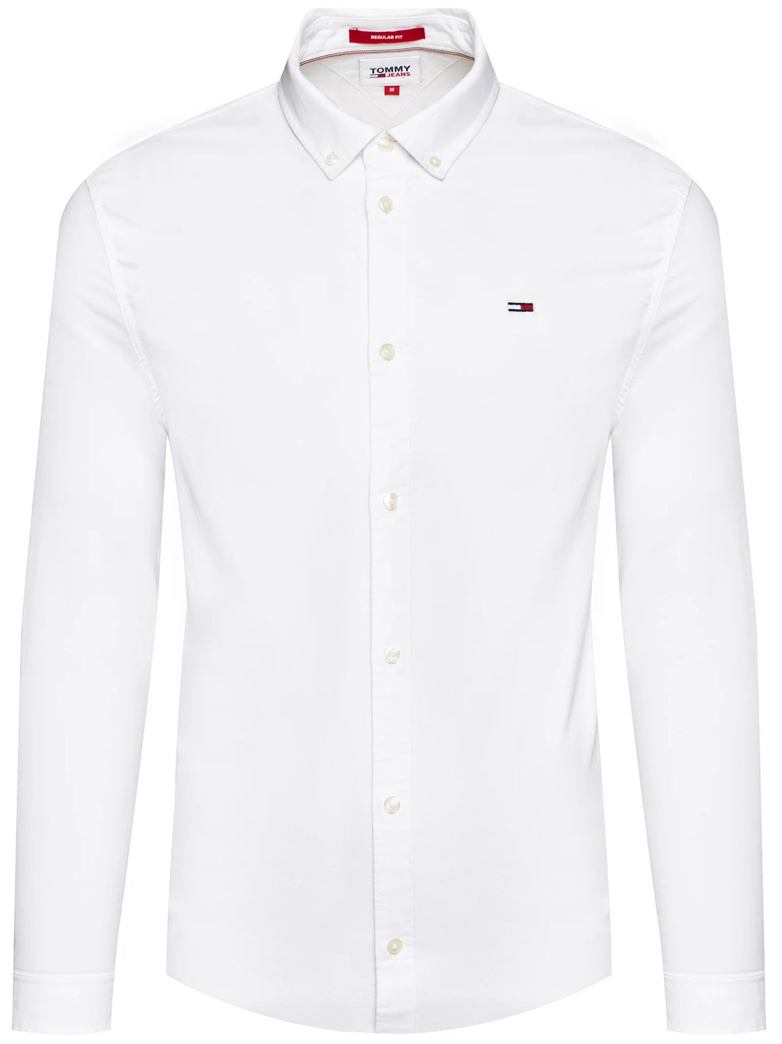 Camisa Tommy Jeans Masculina Regular Oxford Stretch Branca