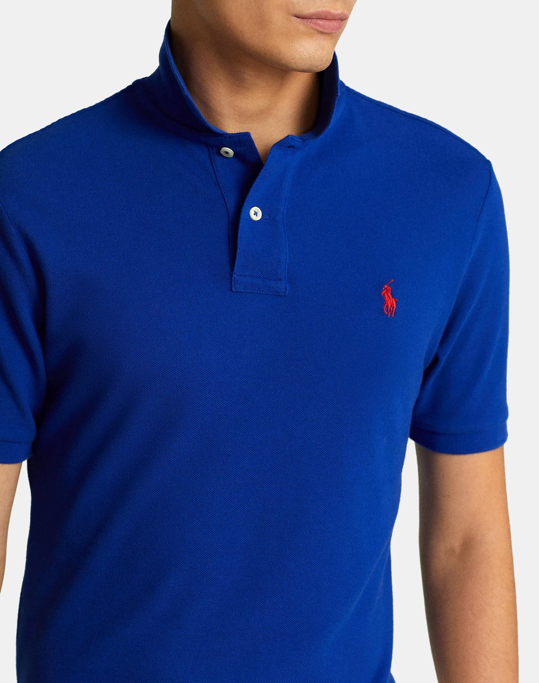 トップス POLO RALPH LAUREN CUSTOM SLIM FIT M Camisa Polo Ralph Lauren Azul Custom Slim Fit Red Icon