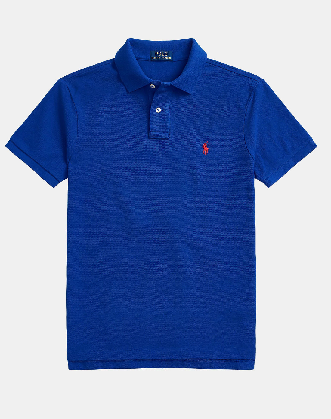 Camisa Polo Ralph Lauren Azul Custom Slim Fit Red Icon
