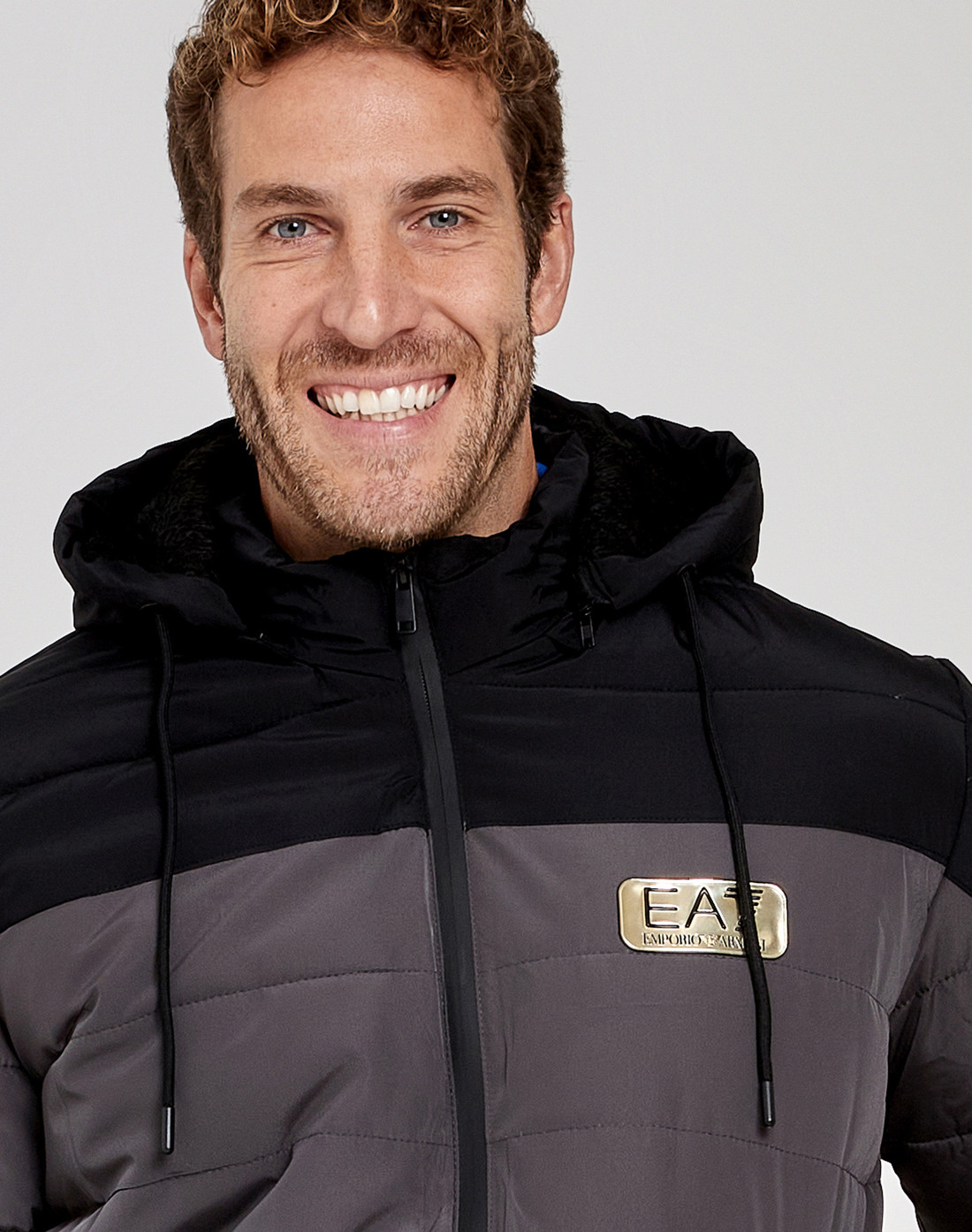 Jaqueta Bomber EA7 Emporio Armani Patch Cinza Original