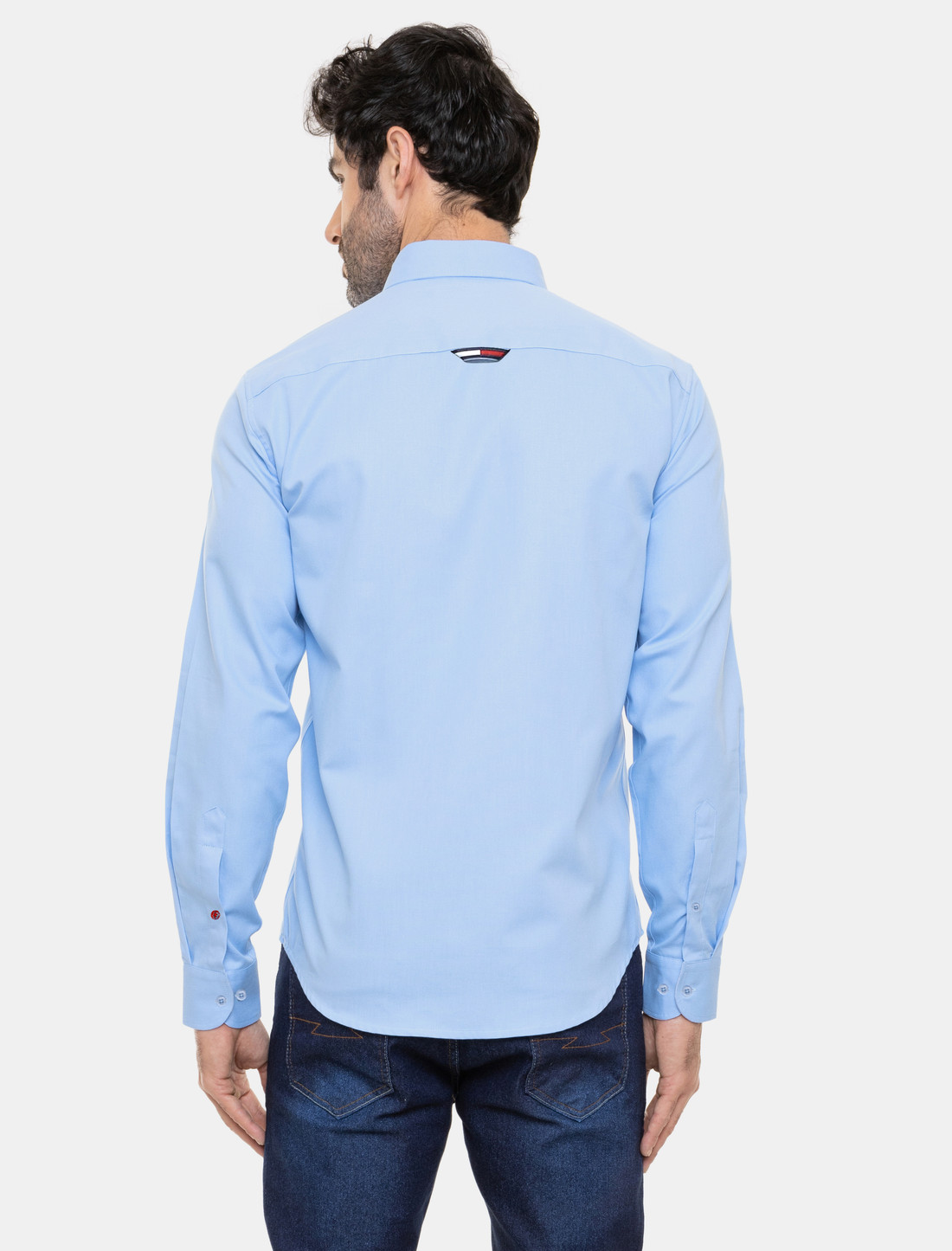 Camisa Tommy Jeans Masculina Regular Oxford Stretch Azul Claro Thevest Shop Loja Virtual