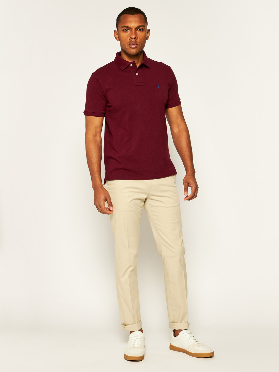 Camisa Polo Ralph Lauren Custom Fit Masculina Blue Icon Vinho