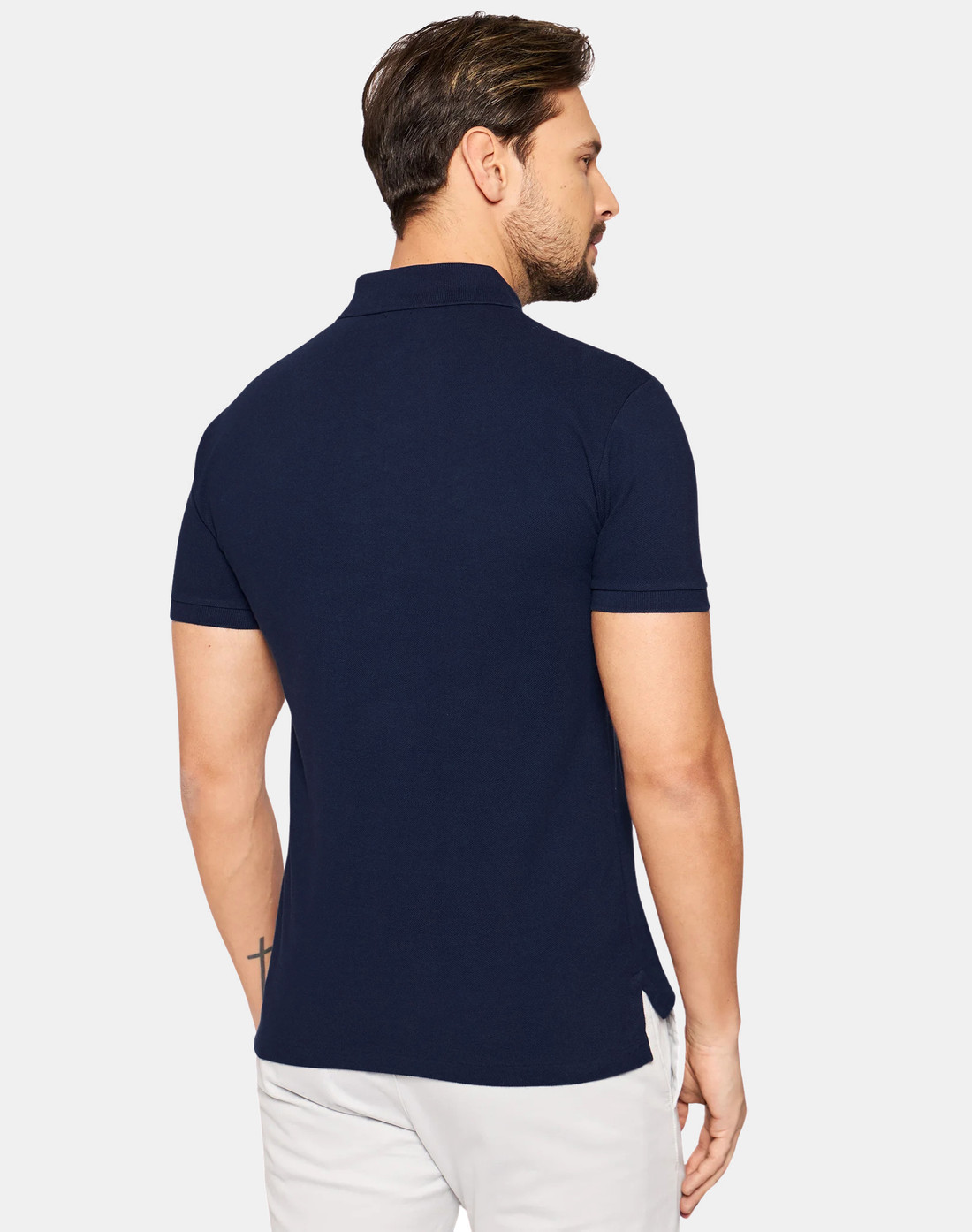 Camisa Polo Ralph Lauren Azul Marinho Custom Fit Red Icon
