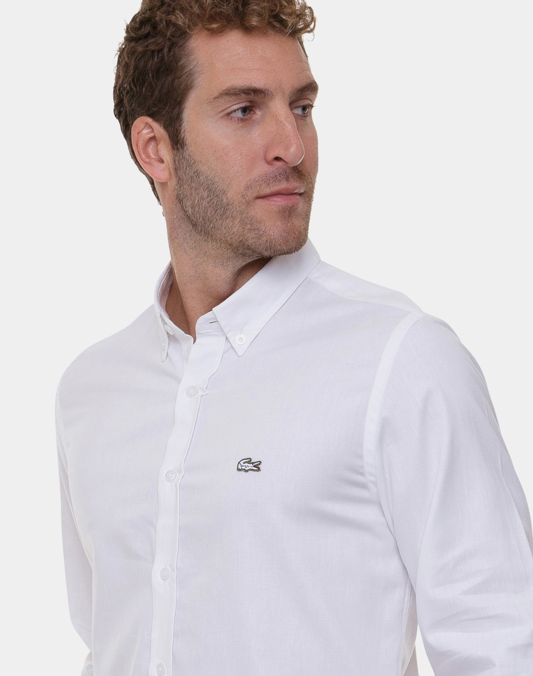 Camisa Lacoste Regular Fit Logo Crocodilo Patch White Oxford Branca Thevest Shop Loja Virtual