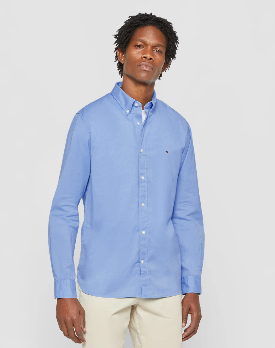 Camisa Tommy Hilfiger Regular Fit Cotton Oxford Azul Céu