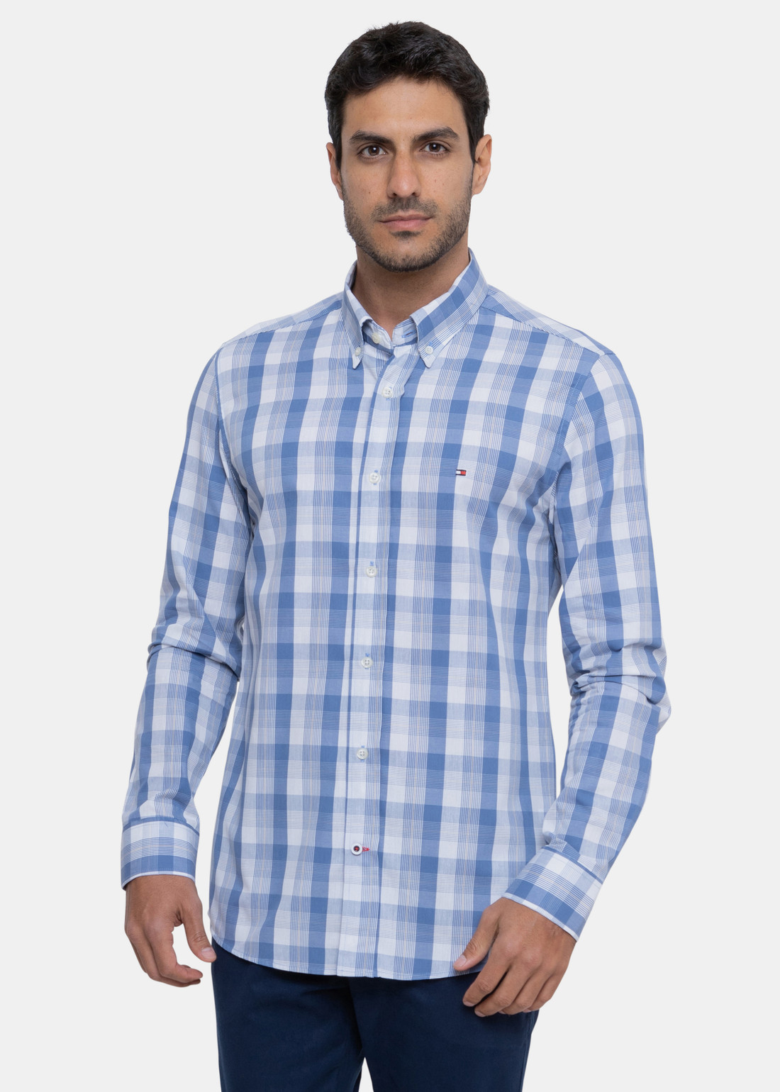 Camisa Tommy Hilfiger Regular Fit Madras Xadrez Azul TheVest