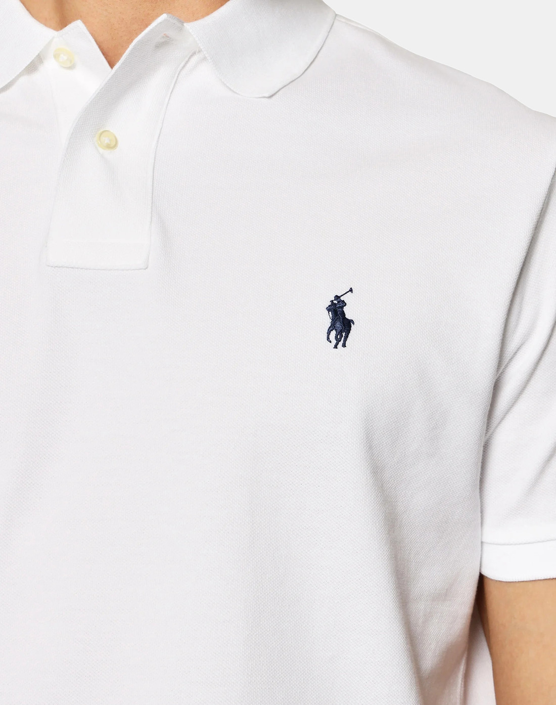 POLO RALPH LAUREN ブラック SLIM FIT 1枚　白 Camisa Polo Ralph Lauren Branca Slim Fit Masculina Navy Icon