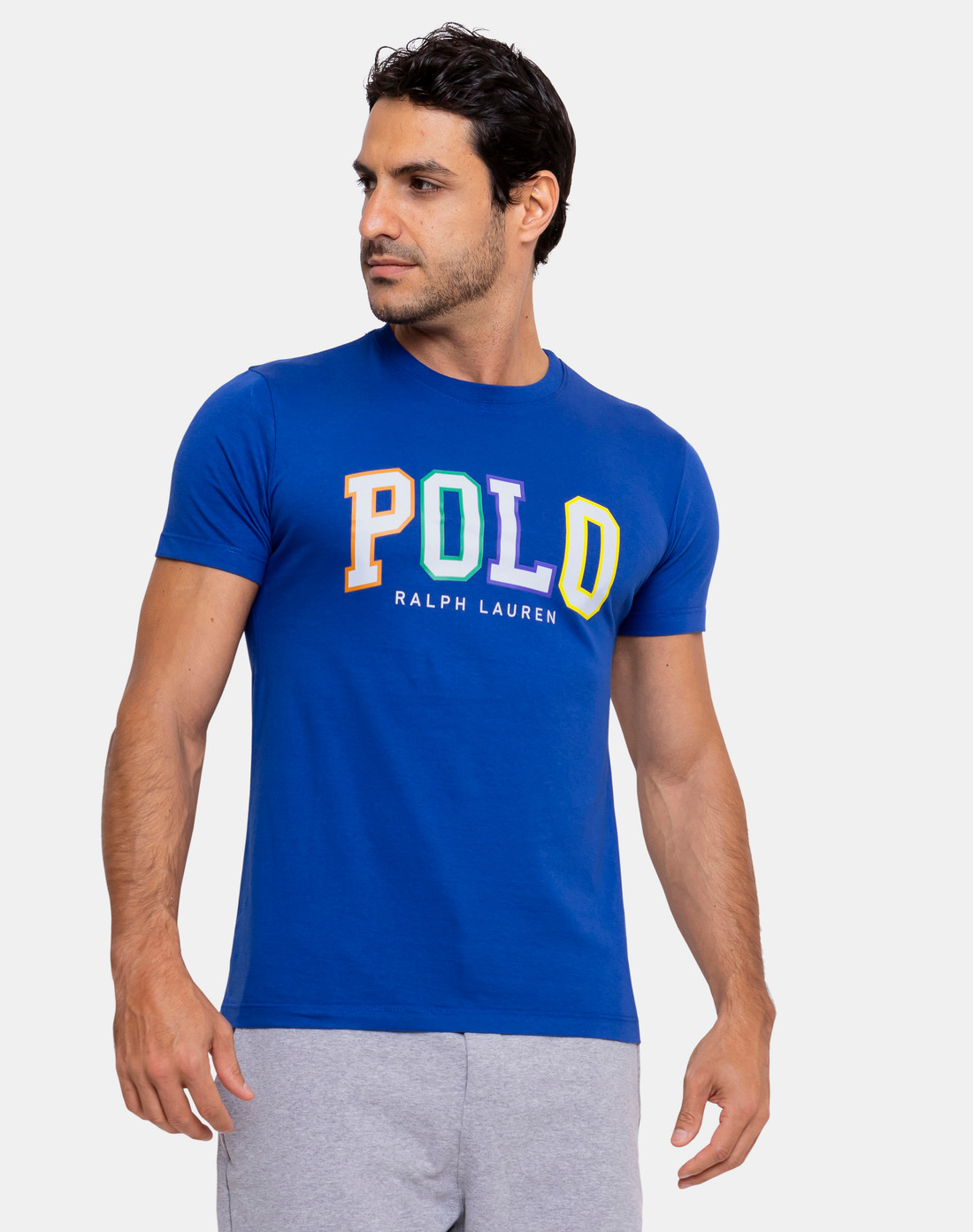 Camiseta Ralph Lauren Slim Fit Estampa Polo Azul TheVest - Loja