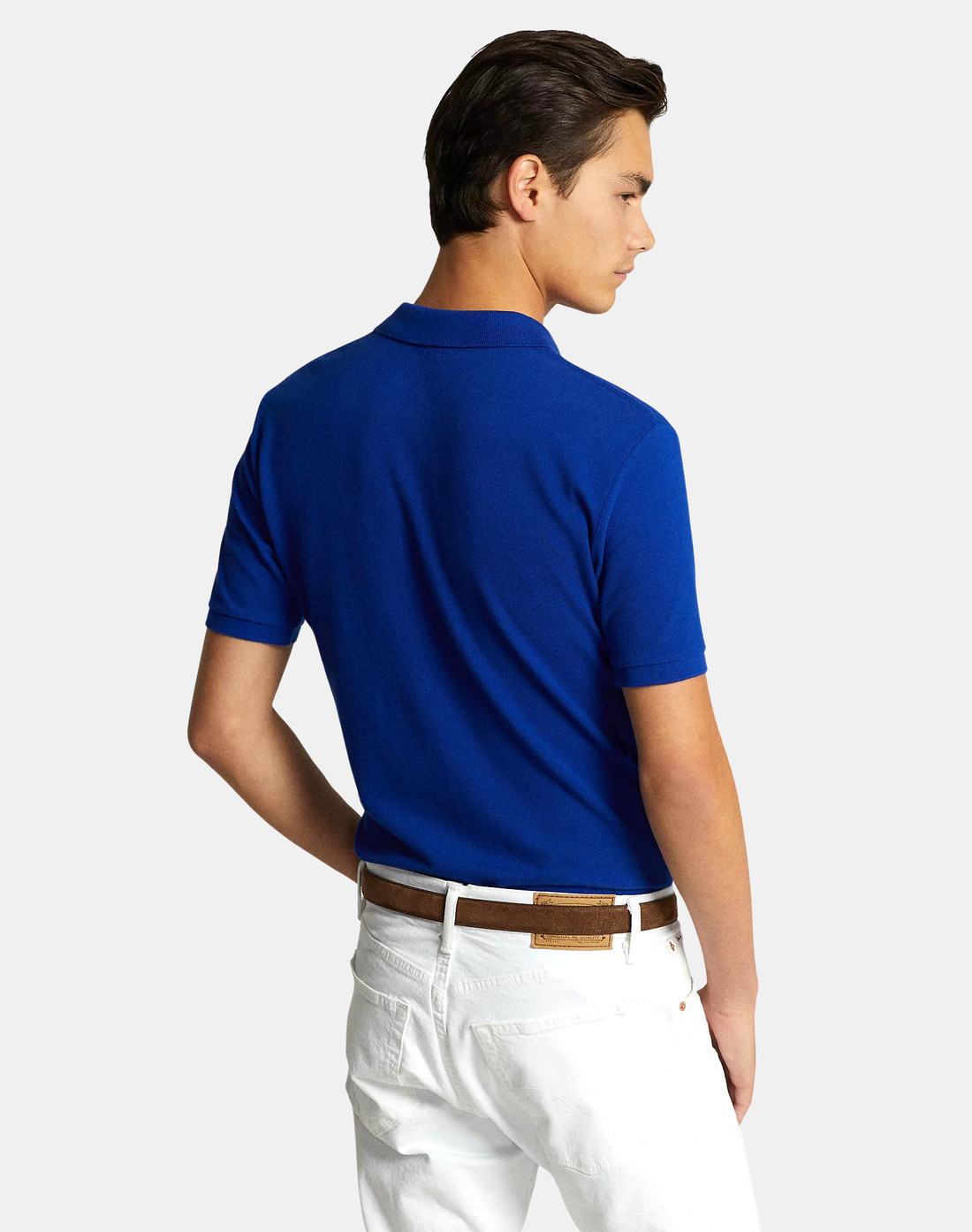 Camisa Polo Ralph Lauren Azul Custom Slim Fit Red Icon