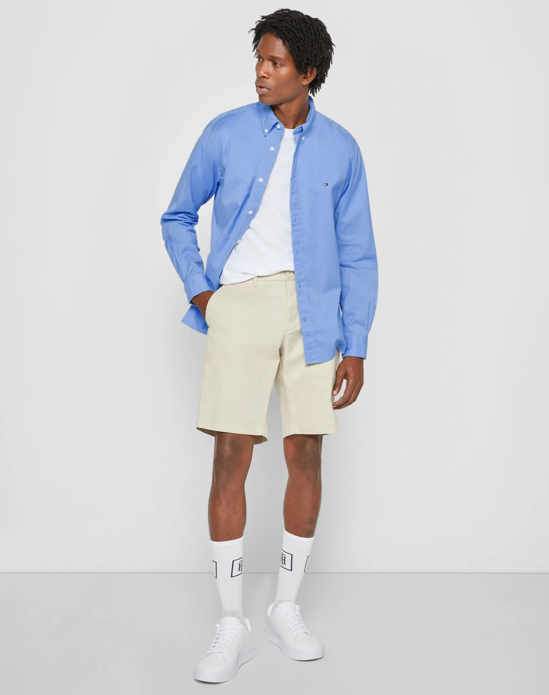 Camisa Tommy Hilfiger Regular Fit Cotton Oxford Azul Céu