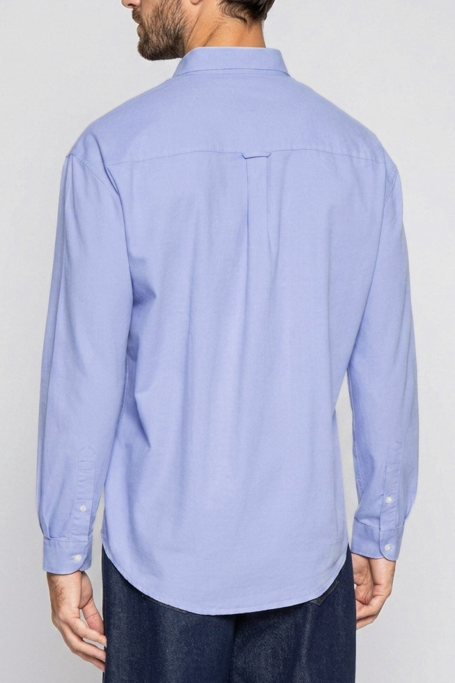 Camisa Tommy Jeans Masculina Relaxed Fit Pocket Oxford Shirt Azul Celeste