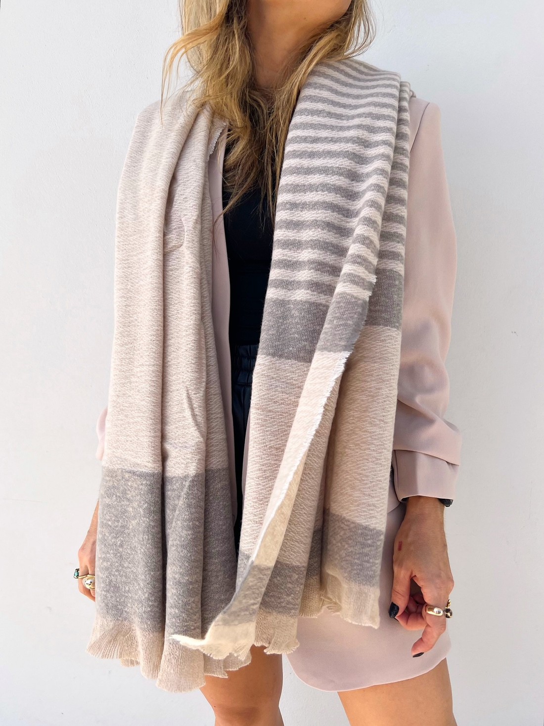 Cachecol Listra Cinza Cachecol Listra Cinza