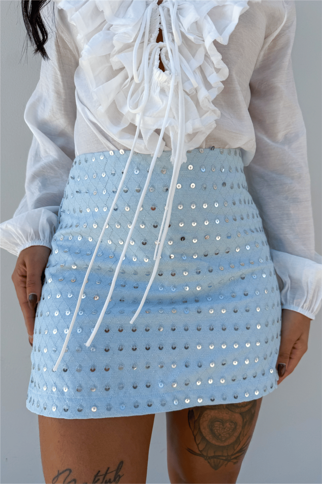 Shorts Saia Sabine Azul Céu - Mini Moni Shorts Saia Sabine Azul Céu - Mini Moni