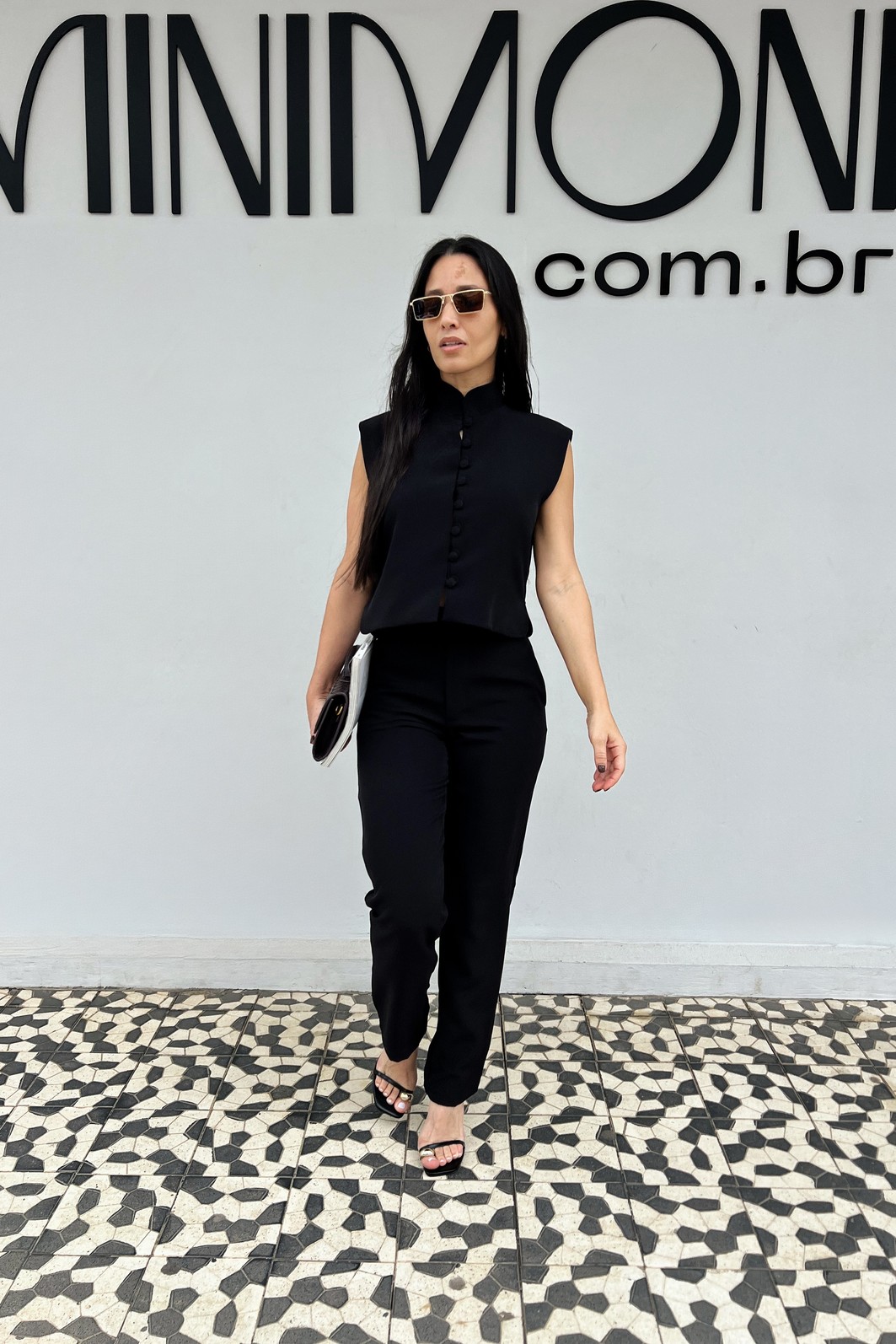 Calça Alfaiataria Preta Isadora - MiniMoni